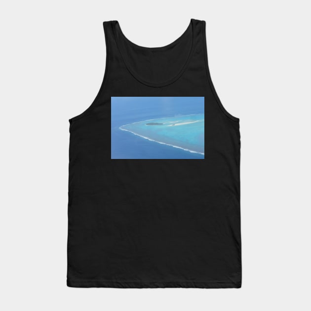 Aitutaki Lagoon Motu Maina Aerial View Tank Top by KaSaPo